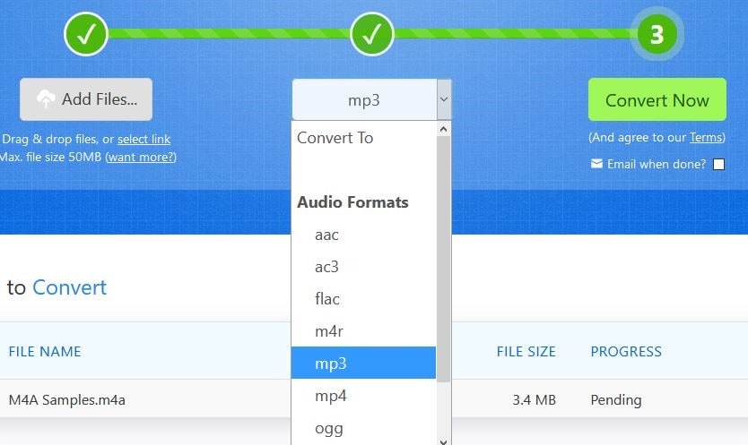 choose mp3 format