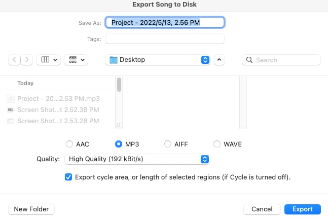 convert garageband to mp3