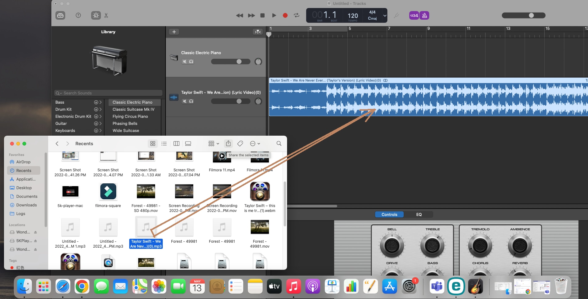 import mp3 to garageband