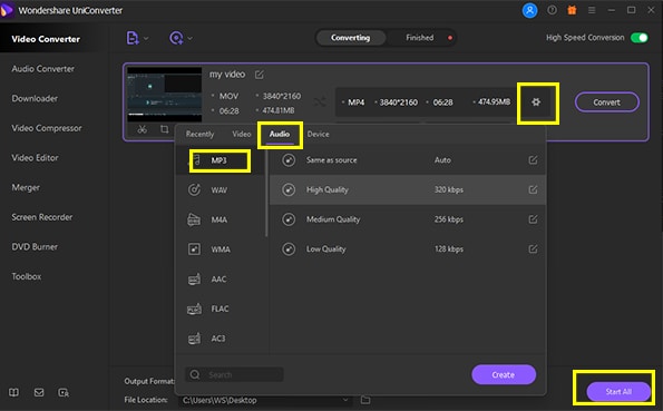 Conversion of media files