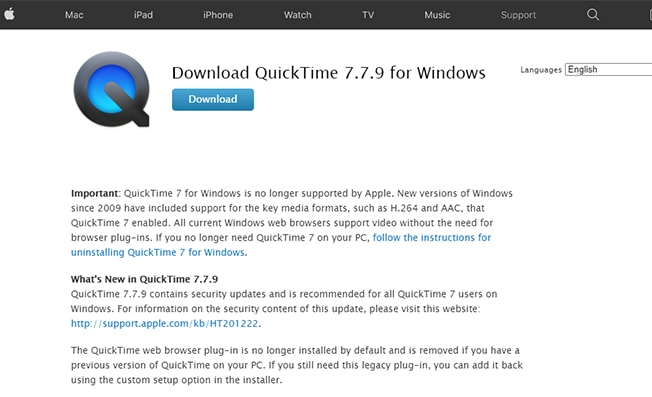 Apple Quick Time Player