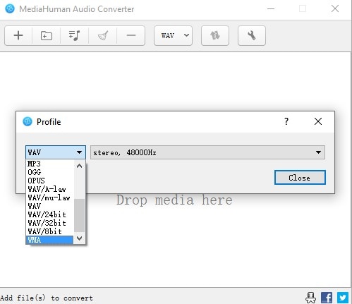 convert mp3 to wma