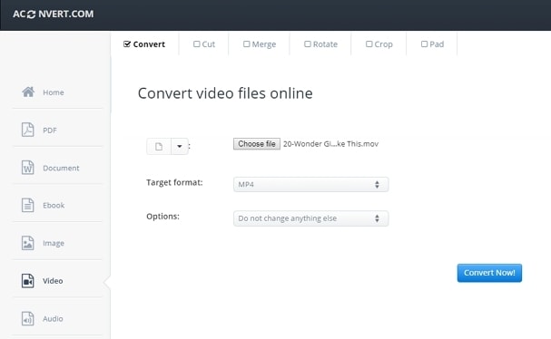 free convert mp4 to mov online