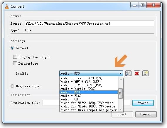 vlc to convert mkv to mp4