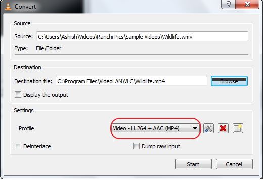 convert mov to mp4 vlc