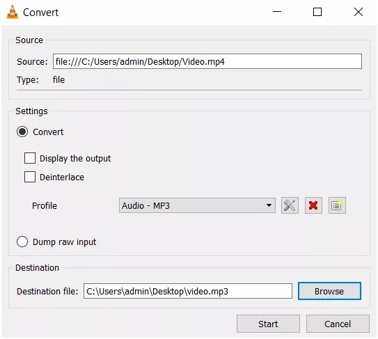 vlc convert mp4 to mp3