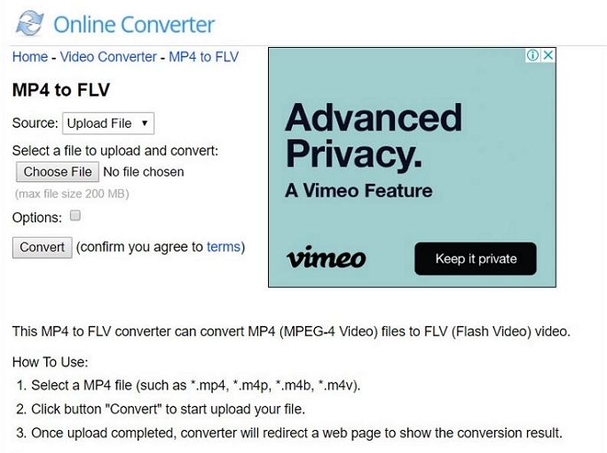 online mp4 to flv converter