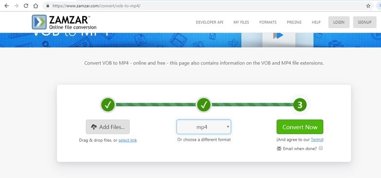 convert large vob to mp4 online