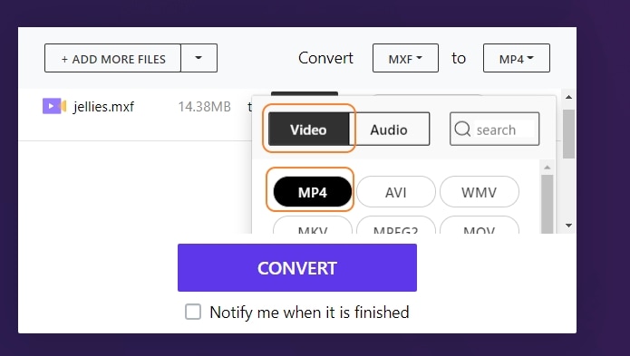 mxf to mp4 converter online