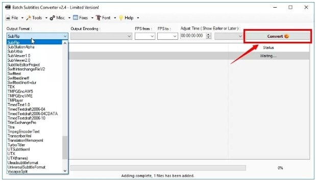 Batch Subtitles Converter
