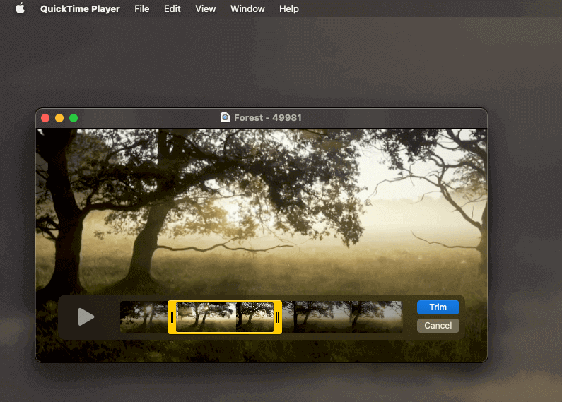 trim quicktime video