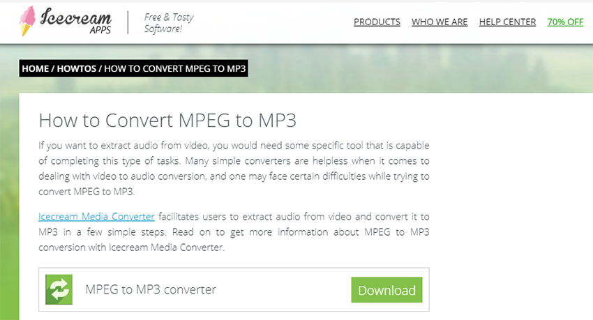 convert mpeg to mp3 icecream