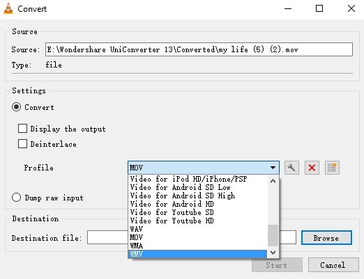 convert mov files to wmv