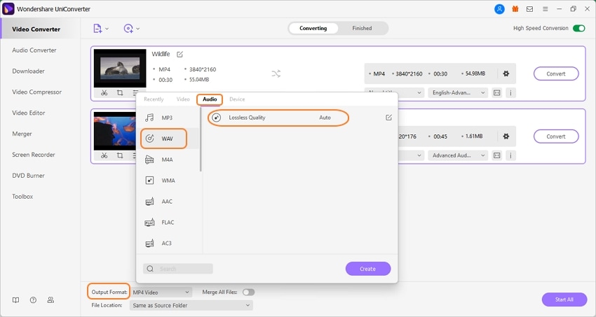 choose output format