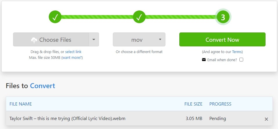 webm to mov converter online