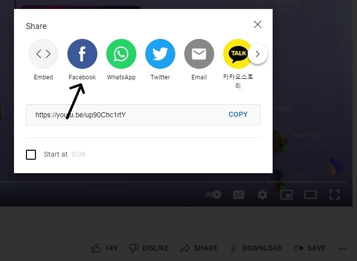 how to post youtube video on facebook without link