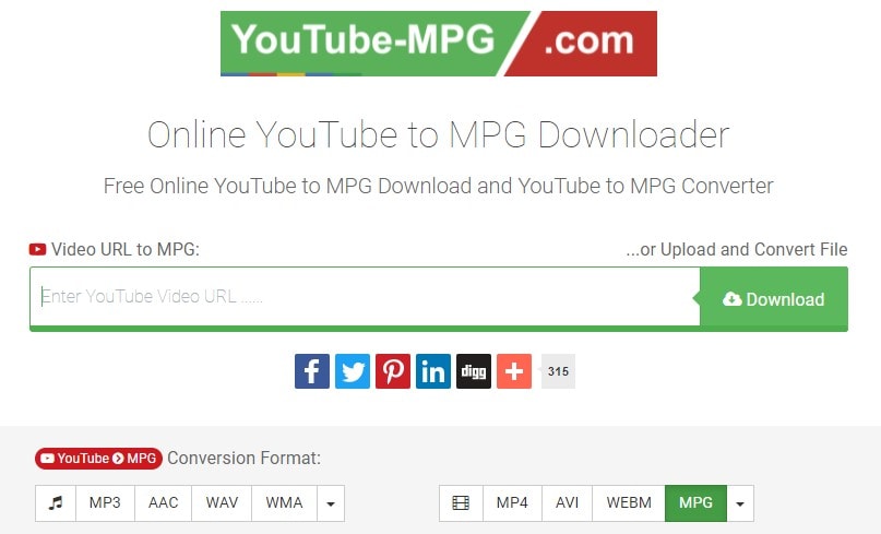 convert youtube to mpeg with online tool