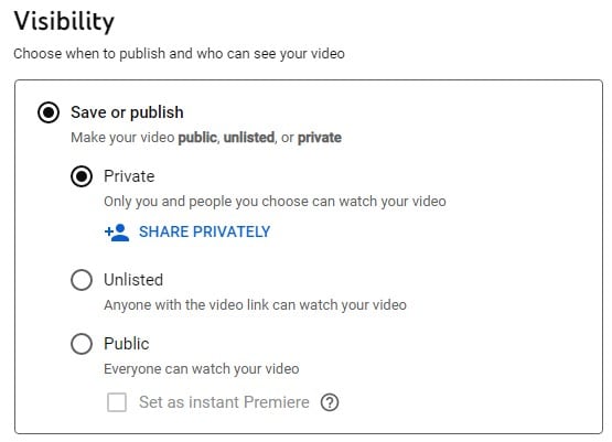 how to upload hd video on youtube by changing visibility