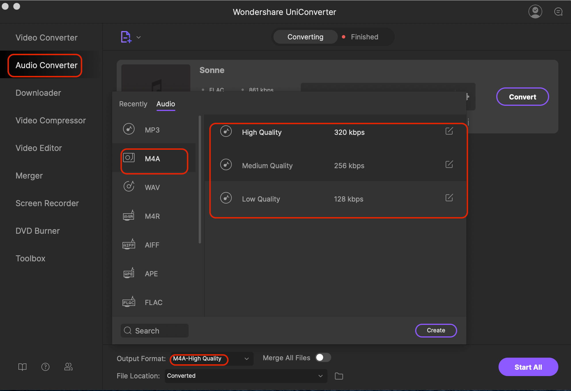 flac to m4a converter