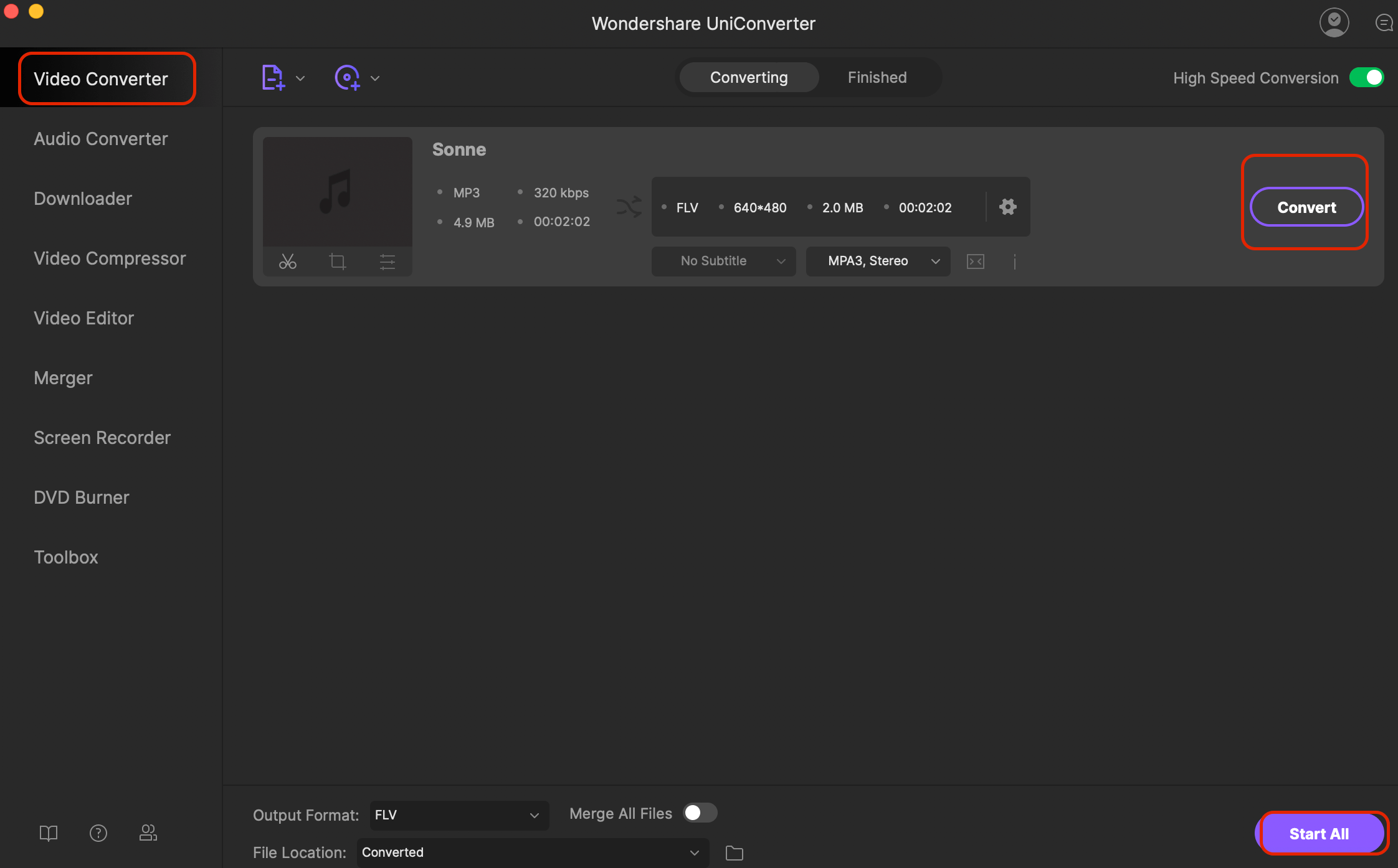 convert mp3 to flv mac