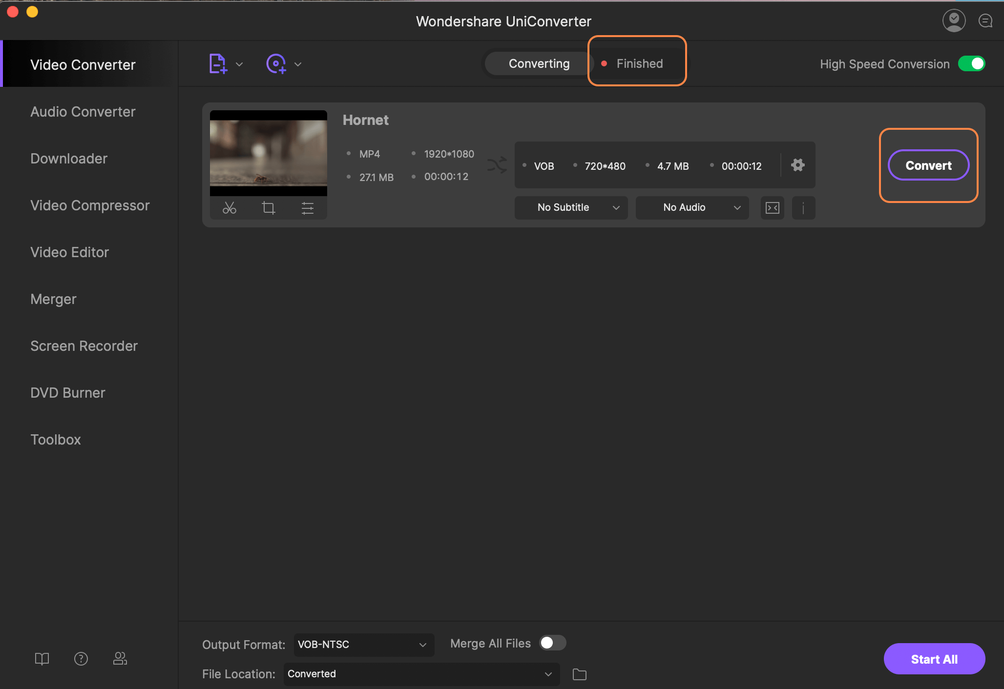 how to convert mp4 to vob format
