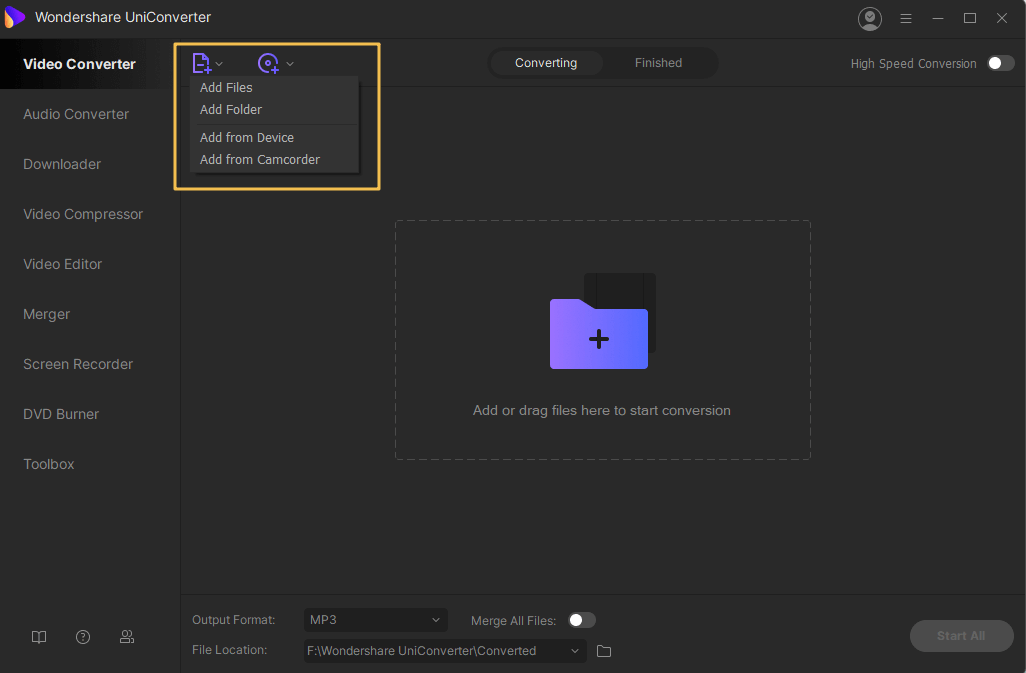 Add video to iSkysoft video compressor