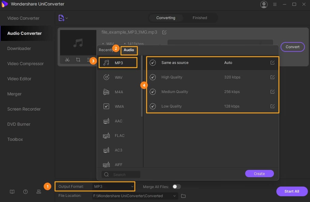 wav bitrate converter free