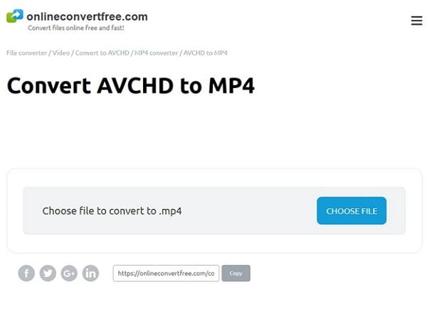 avchd to mov by online tool