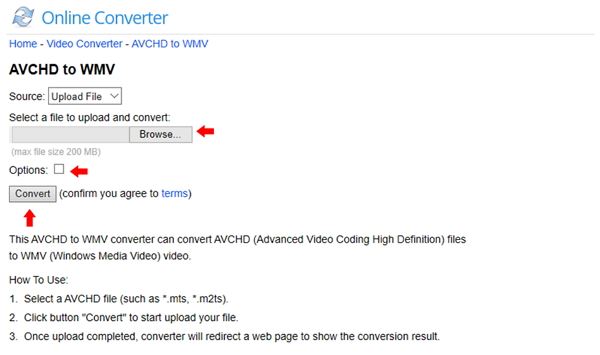 convert avchd by online converter