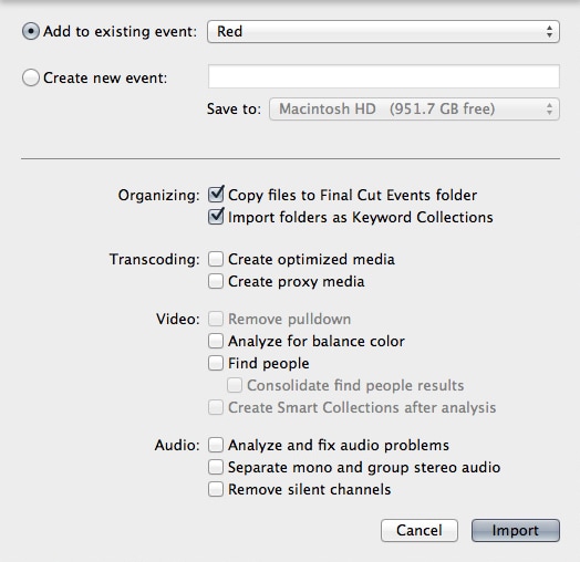 how to import avchd