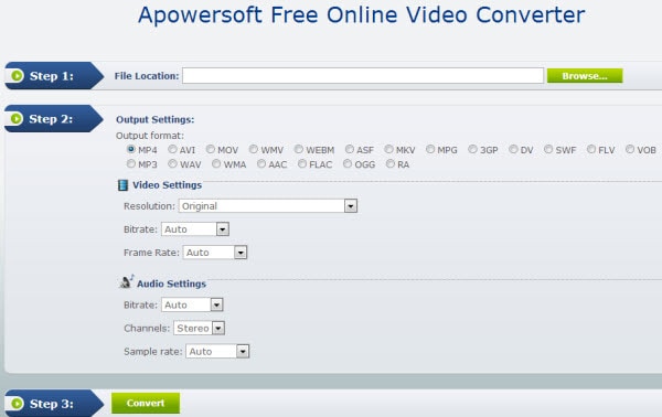 Online mp4 in avi Konverter