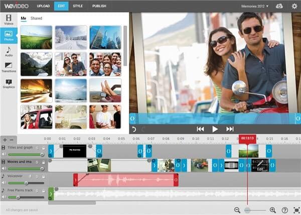 trim mp4 online using WeVideo