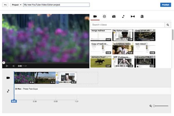 trim mp4 online using YouTube Video Editor