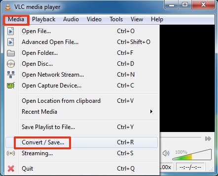 change video resolution with VLC Free step 1