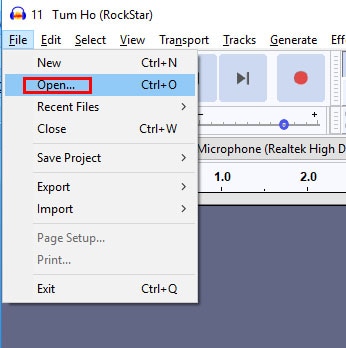 Compress Audio for WhatsApp using Audacity step 1