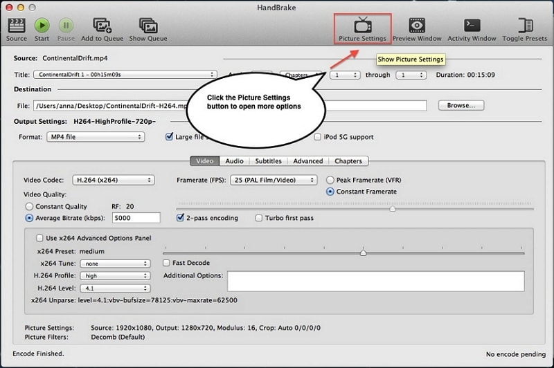 Compress a Video on Mac with Handbrake step 4