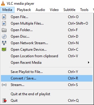 Convert DivX to MP4 in VLC step 1