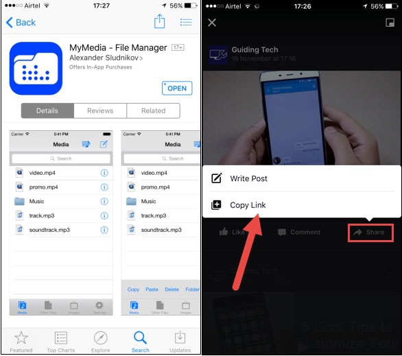 Convert Facebook Video to MP4 on iPhone step 1