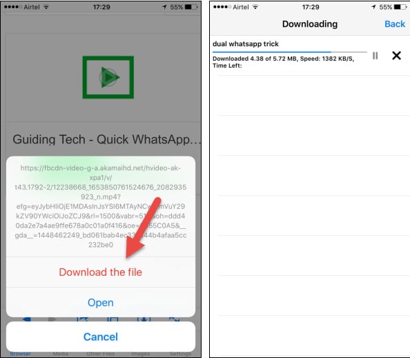 Convert Facebook Video to MP4 on iPhone step 3
