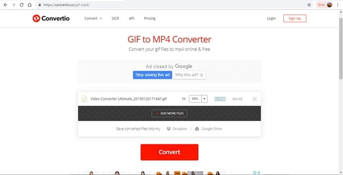 Online GIF to MP4 Video converter