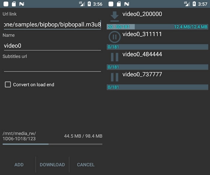 convert M3U8 to MP4 on android with M3U8 Loader App