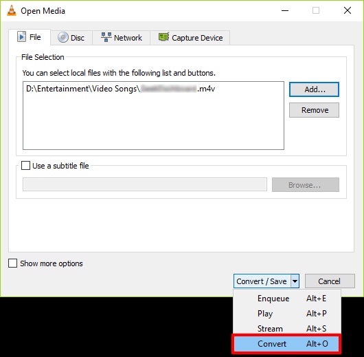 Convert OGG to MP4 with VLC step 4