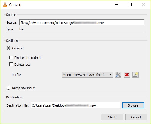 Convert OGG to MP4 with VLC step 6