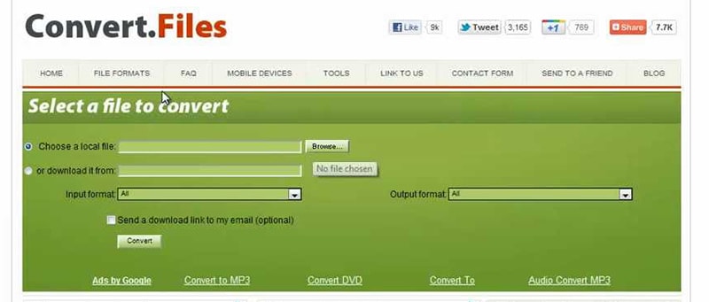 convert dvd to mp4 online with ConvertFiles