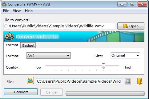 converteer gratis wmv naar avi