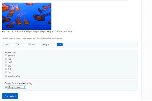 Crop MP4 Online with ezgif
