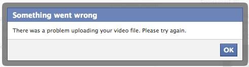 can t upload video to facebook