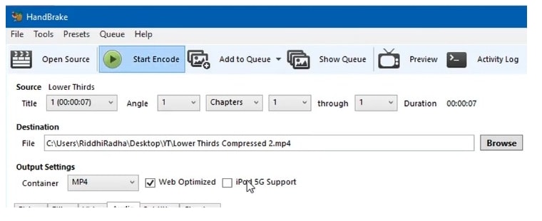 start compress mkv handbrake