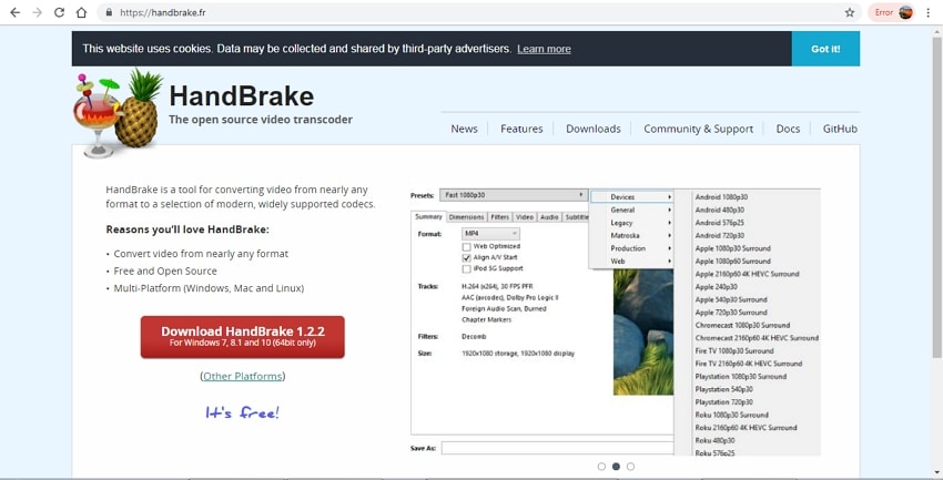 make an MP4 file smaller using Handbrake step 1