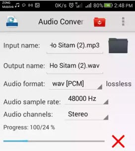 convert aac to mp3 android